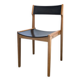 Chaise empilable vintage design danois en bois noir style scandinave Mid-Ce