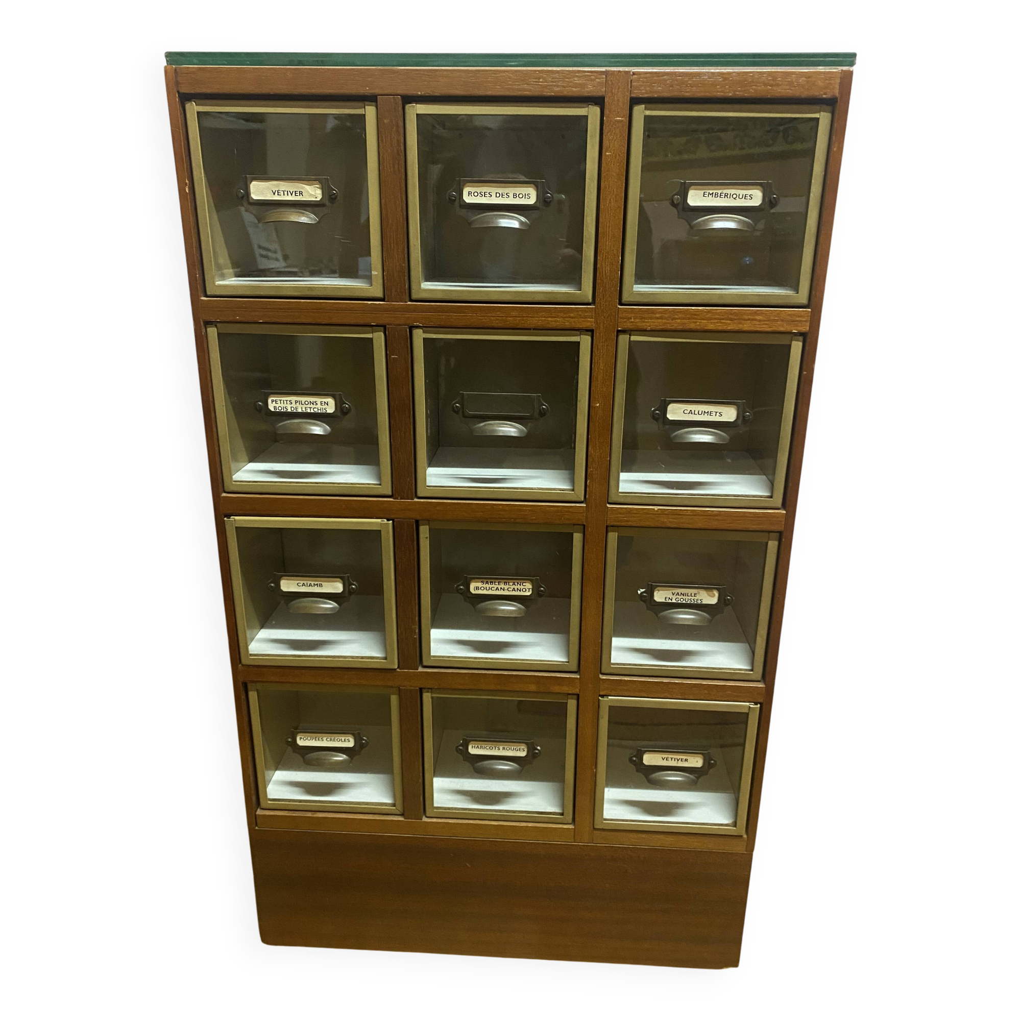 Seed cabinet on wheels, 12 compartmentalised drawers