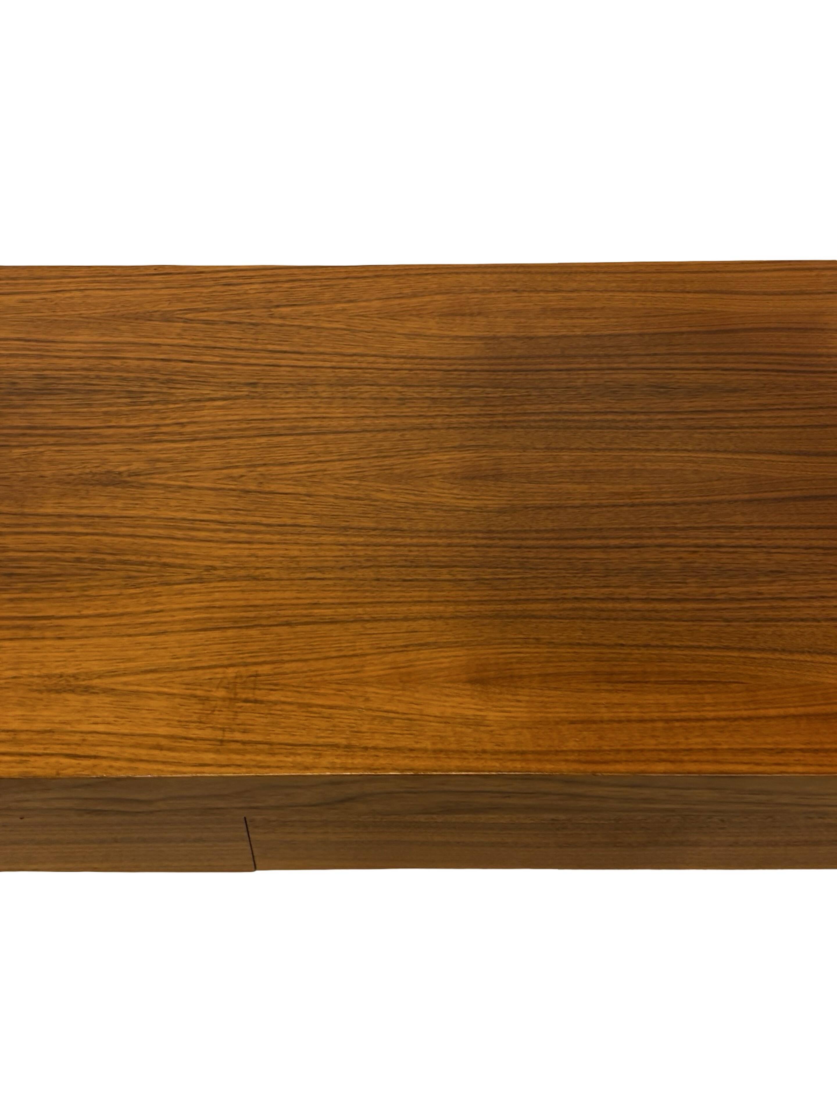 Vintage low sideboard with drawers 70's walnut veneer design