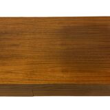 Vintage low sideboard with drawers 70's walnut veneer design