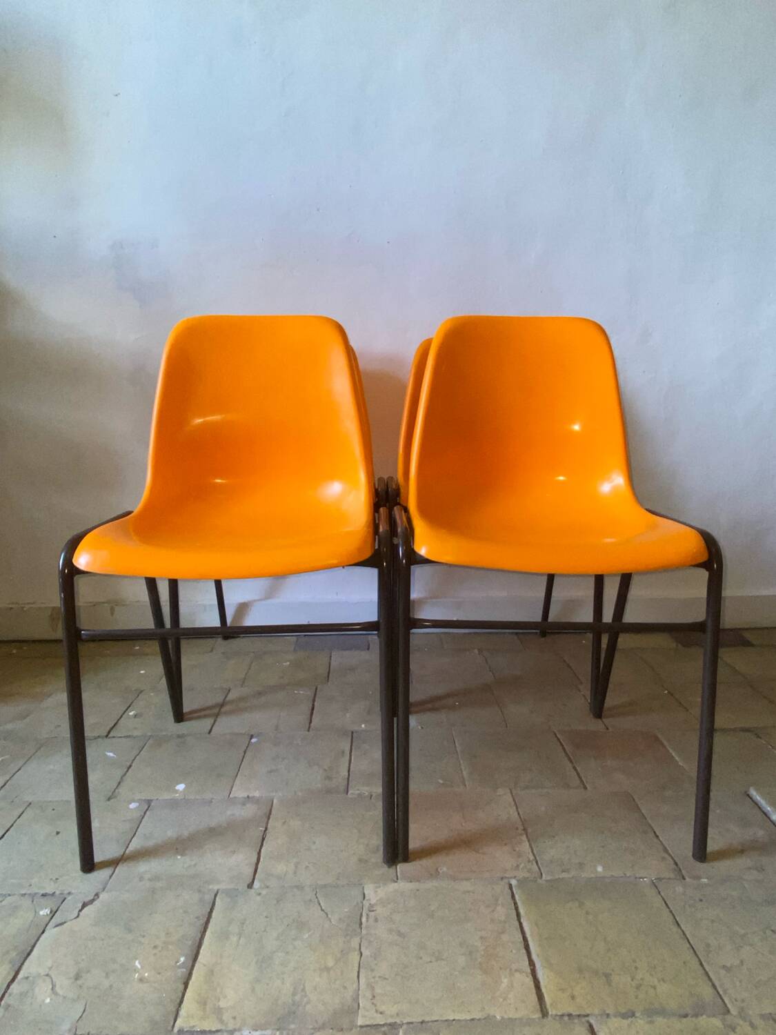 Chaises vintage orange