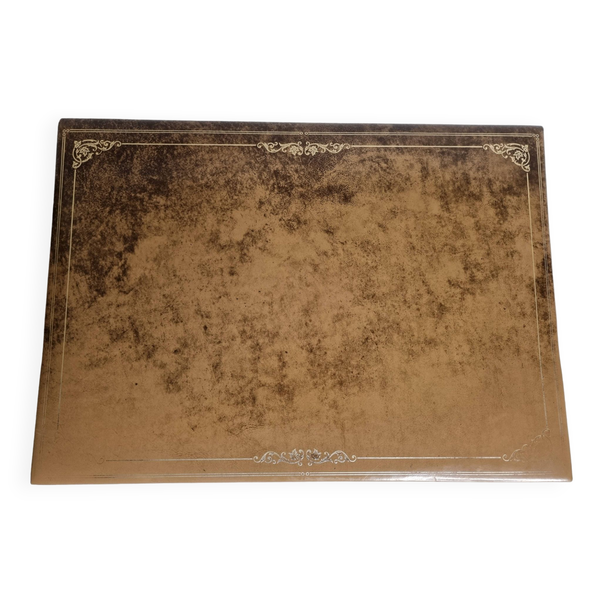 Leather desk pad, vintage office accessory, 50 cm
