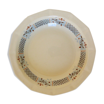 Plat rond et creux vintage de Digoin Sarreguemines en porcelaine