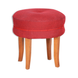 Red Mid Century stool made in 1950s Czechia
