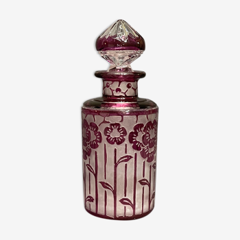Art deco bottle in crystal of nancy decoration auguste houillon