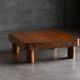 Brutalist pine low coffee table, France, 1960s