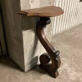 Pair of solid walnut wall consoles Napoleon III 19th century