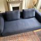 Contemporary Zanotta sofa in blue fabric