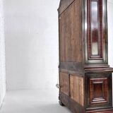 Baroque style backlit display cabinet in wood, glass and velvet