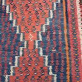 Tapis Kilim Ancien Iran Senneh : 1.27 X 2.98 Mètres