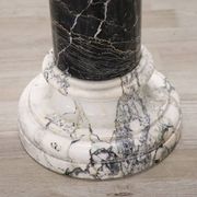 Antique black and white marble column, Italy, late 19th century
