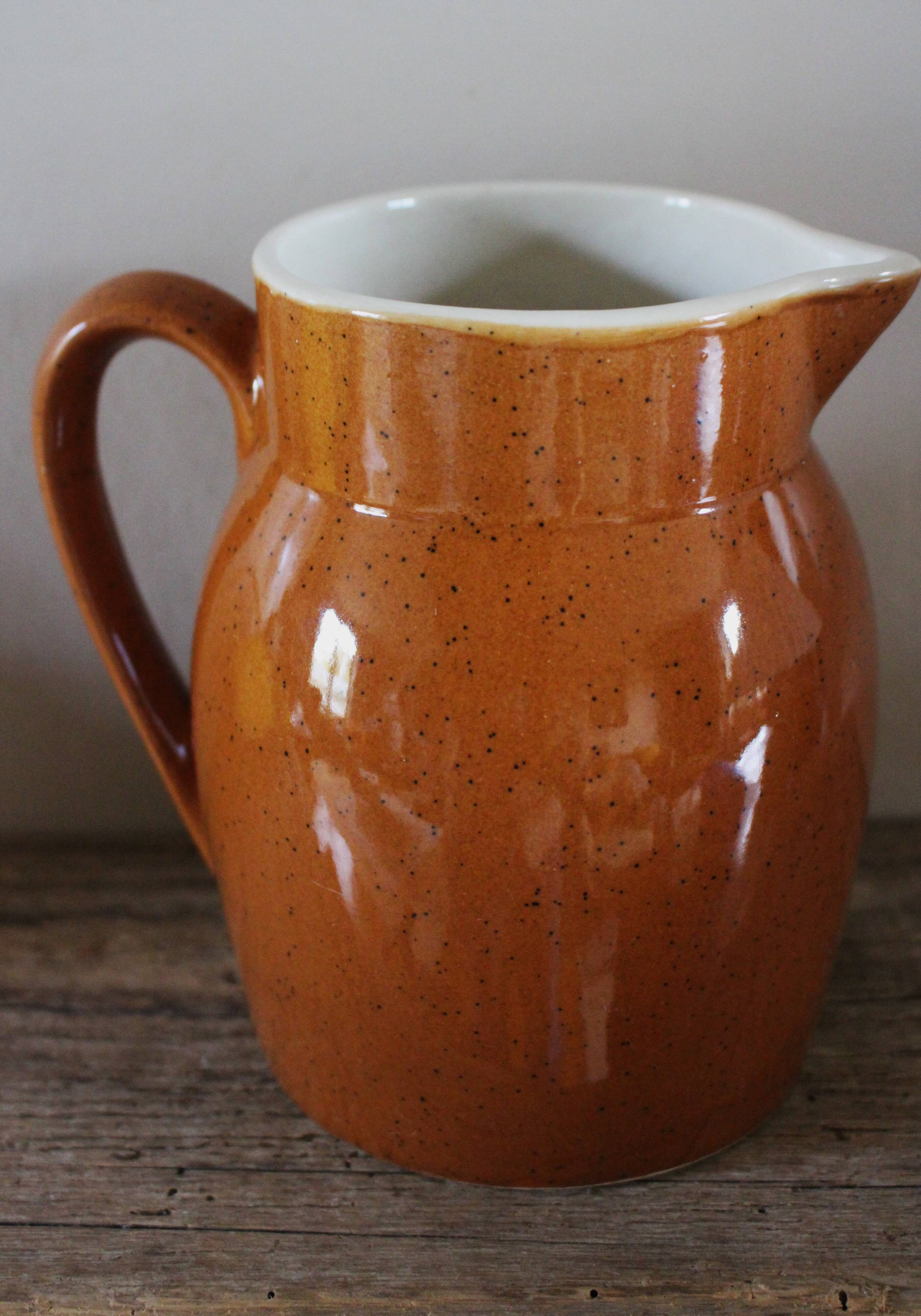 Speckled stoneware carafe/pitcher, Digoin