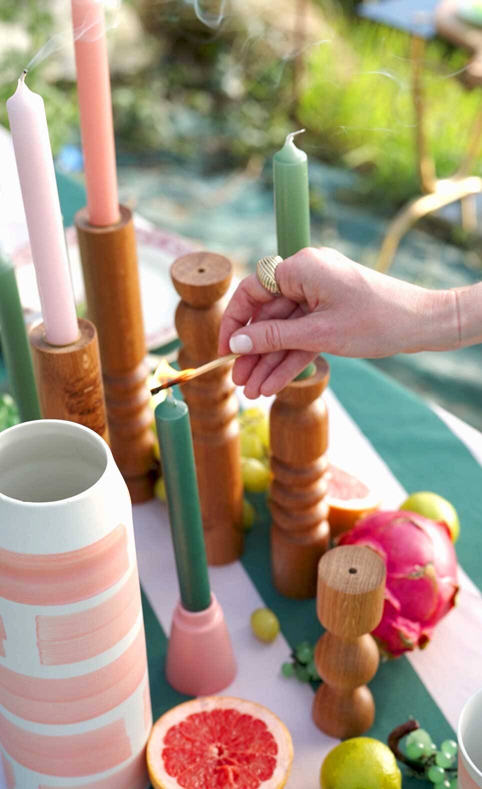 Candle holder - oak soliflore IRIS