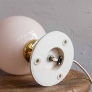 Vintage Czechoslovak Powder Pink Glass Table Lamp, 1970s