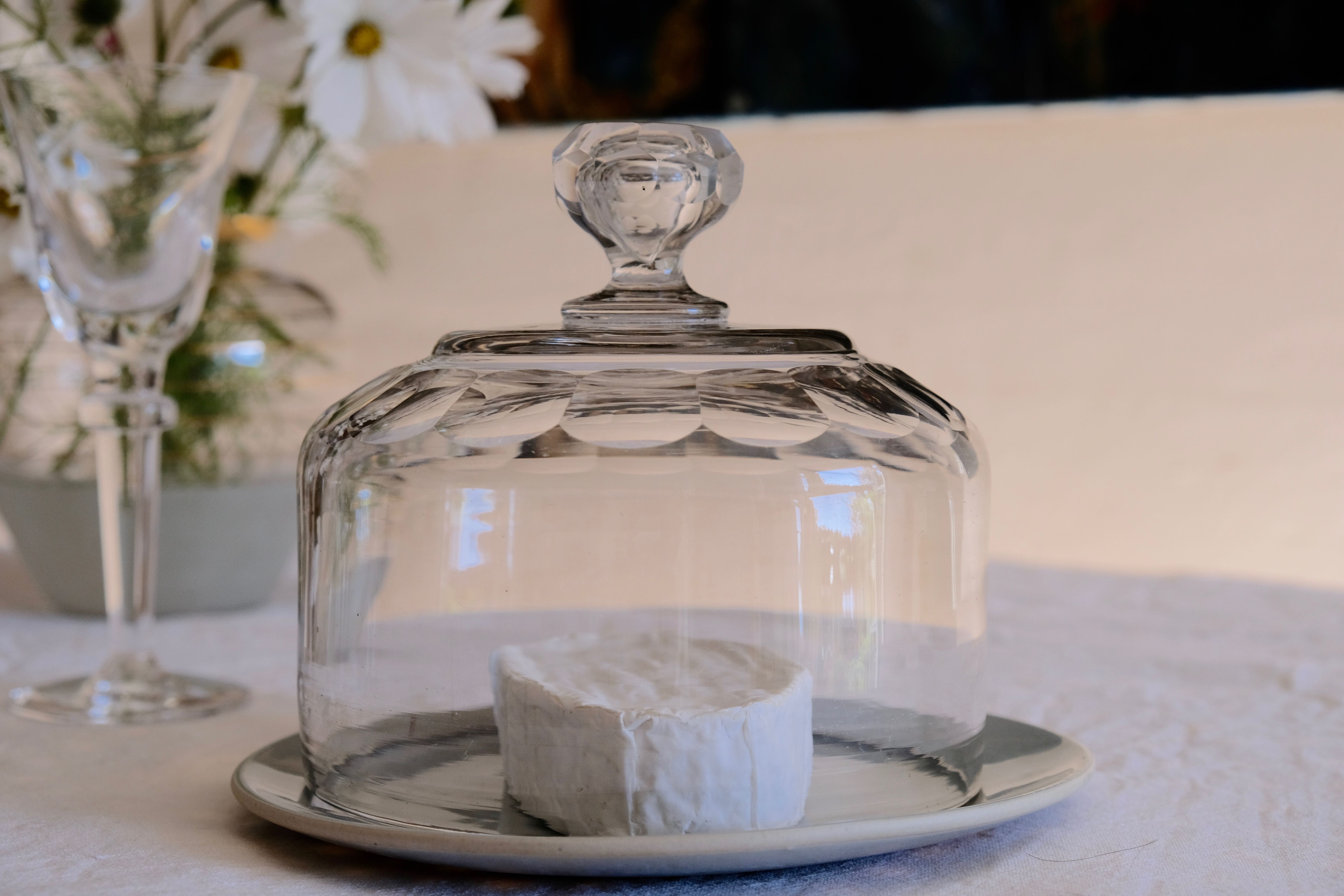 Carved crystal cheese bell