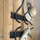 Old black curved wooden coat rack