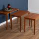 Retro teak 1960s midcentury gordon russell nest of tables in walnut & teak c.1960