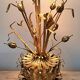 Vintage Mid-Century Hollywood Regency 1960s gold metal floral lamp