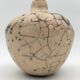 Raku ball vase, beige and black 20th century