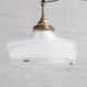 Glass and Brass Holophane Antique Pendant Light
