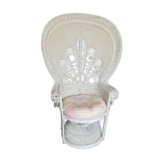 Fauteuil Emmanuelle blanc avec coussin