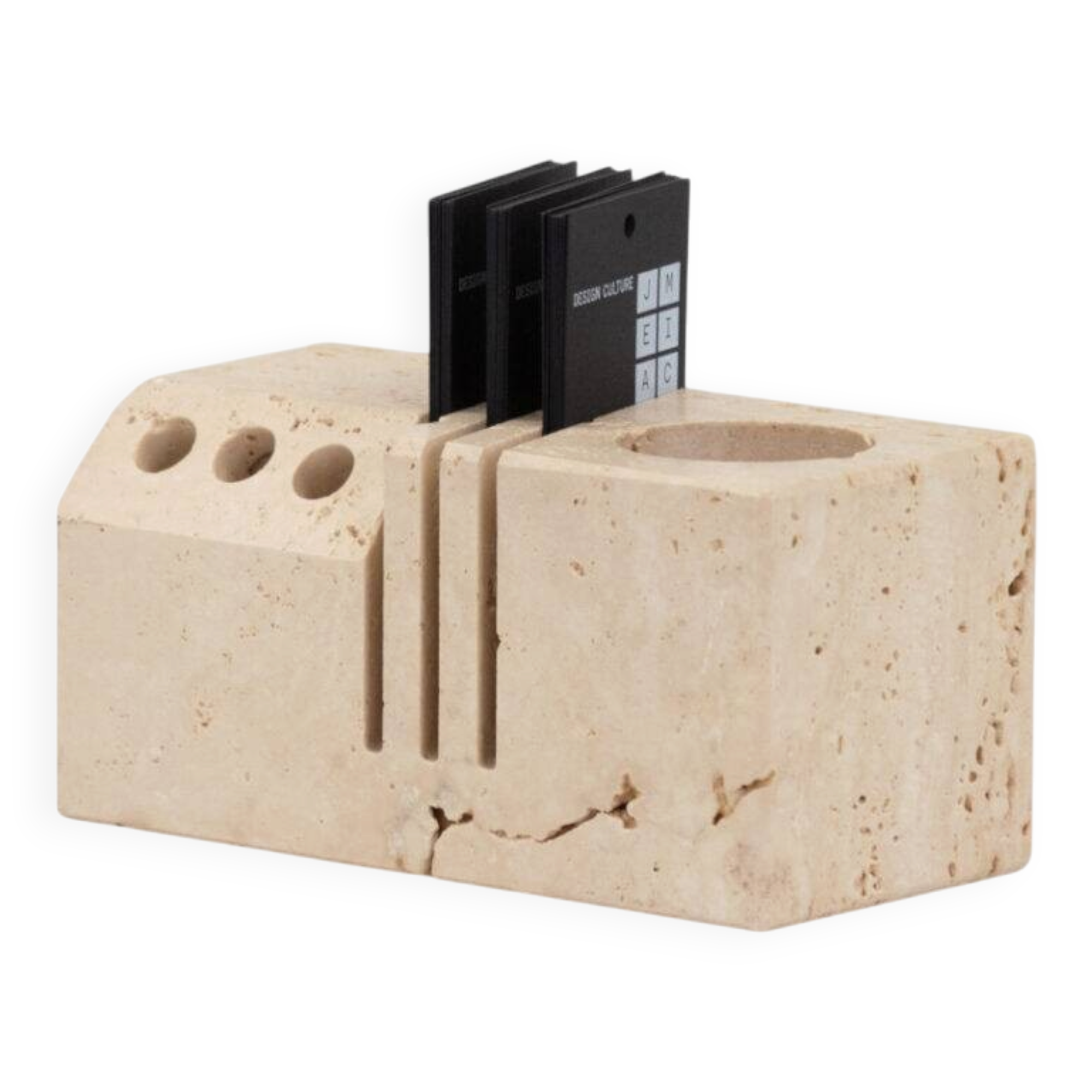 Travertin Fratelli Mannelli desk organizer 1970s