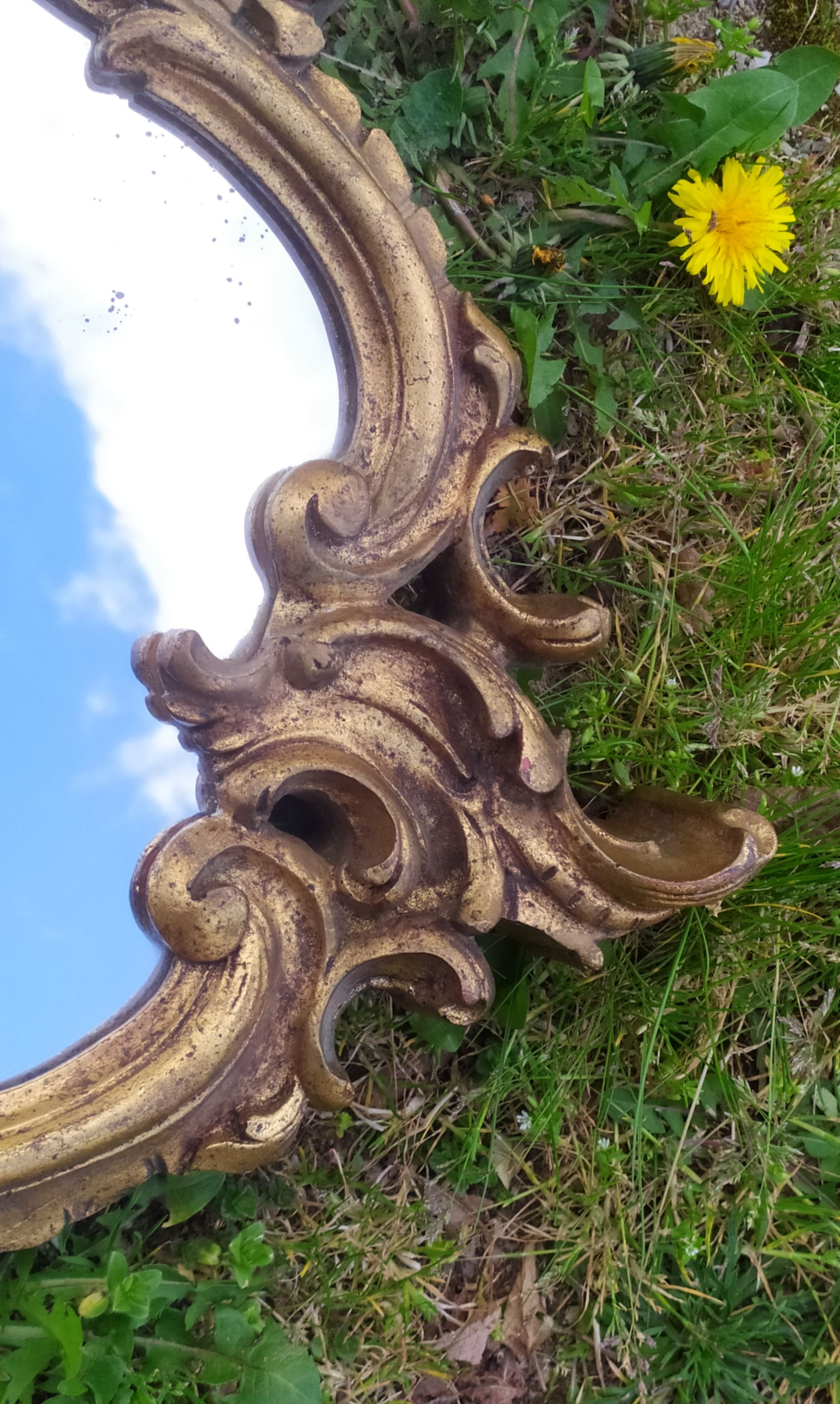 Baroque mirror in gilded wood 87x54cm