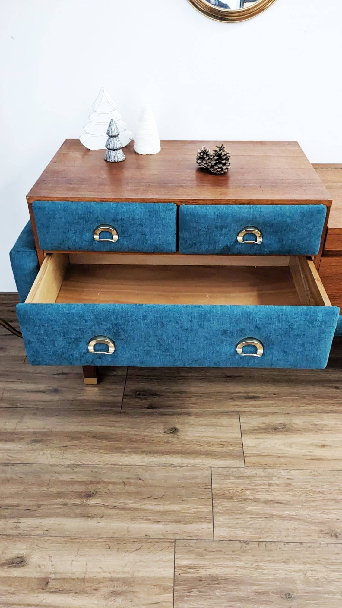 Teak and Brass Dressing Table Roger Landault