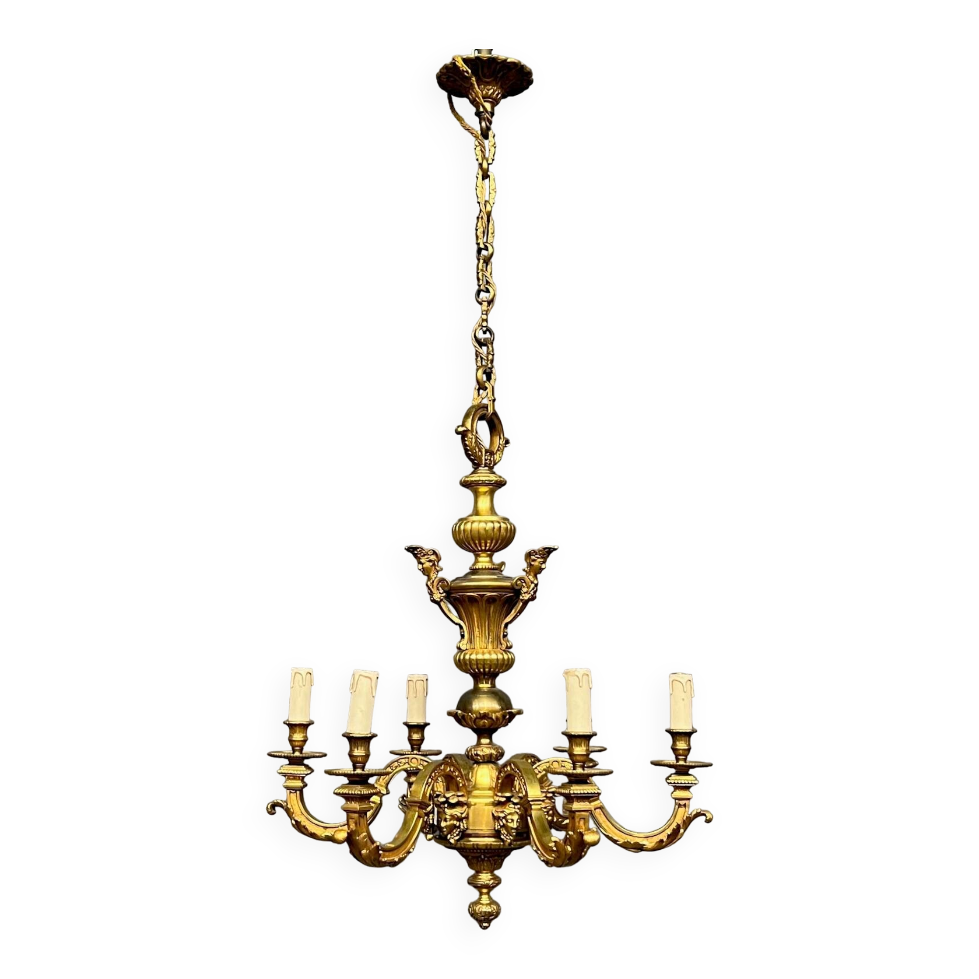 Mazarin chandelier. Solid bronze.