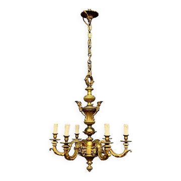 Mazarin chandelier. Solid bronze.