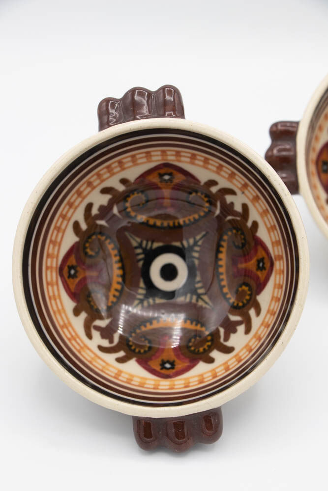 Quimper ceramic bowls signed Fouillen