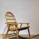 Rocking chair en osier et bois