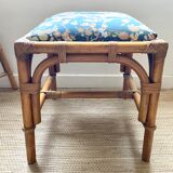 Tabouret en rotin vintage