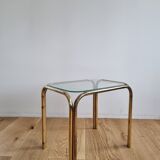 Vintage chrome and glass side table