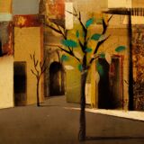 Italian painting depicting city district