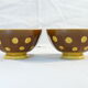Paire de bols en faience de Sarreguemines marron pois jaune