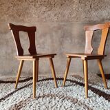 Pair of vintage brutalist style bistro chairs