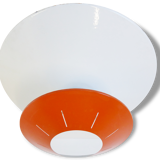 Large ceiling or wall plate orange and white vintage 1950 50s rockabilly