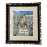Tableau encadré reproduction Monet "Le Jardin à Vétheuil" 85x73 cm
