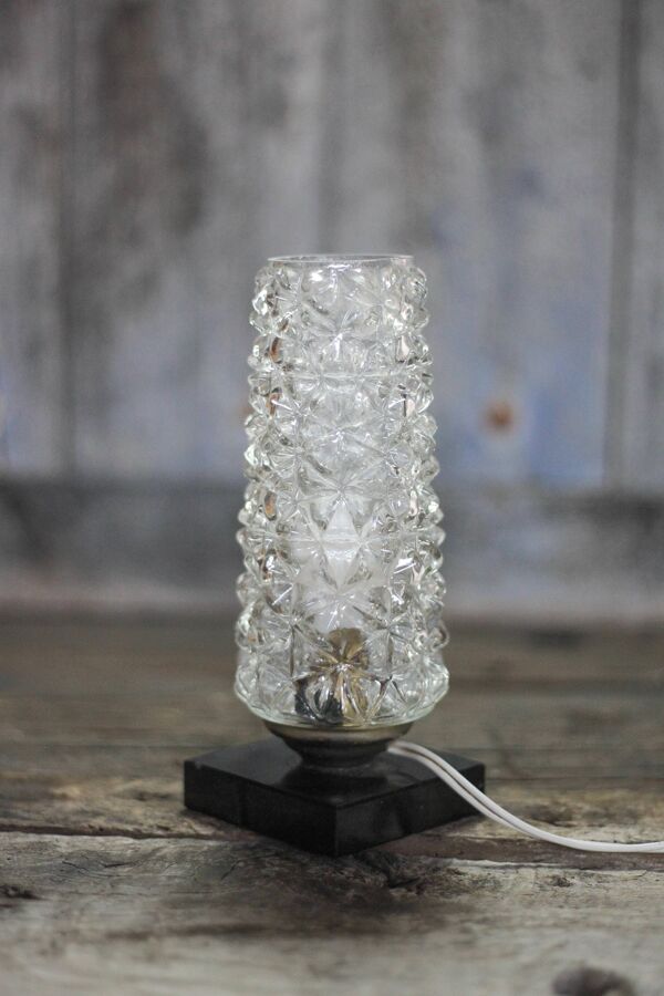 Lampe de table vintage , lampe a poser et globe verre, lampe d'appoint,déco