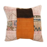Vintage patchwork kilim rug pillow case