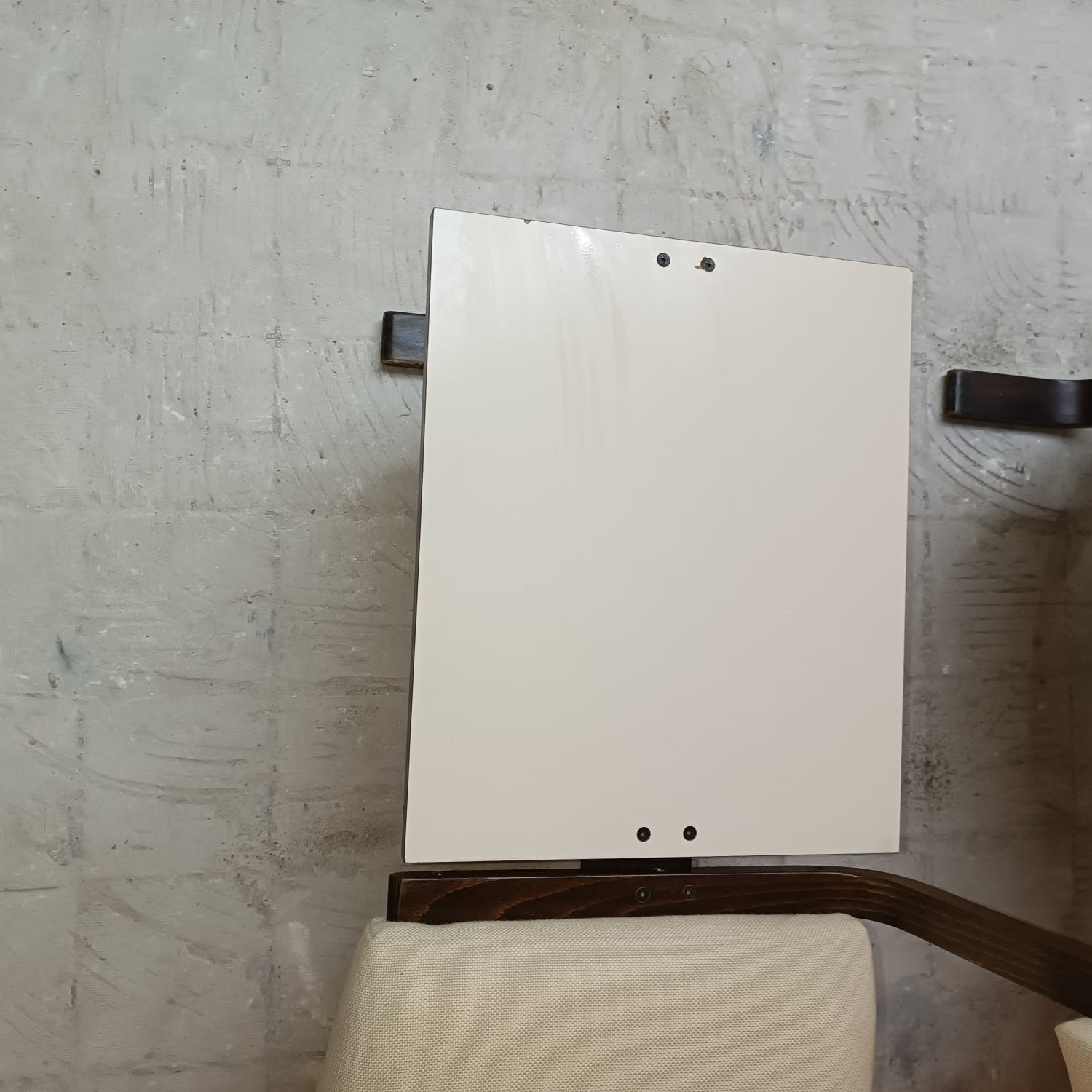 Chair + table on beam vintage 80s