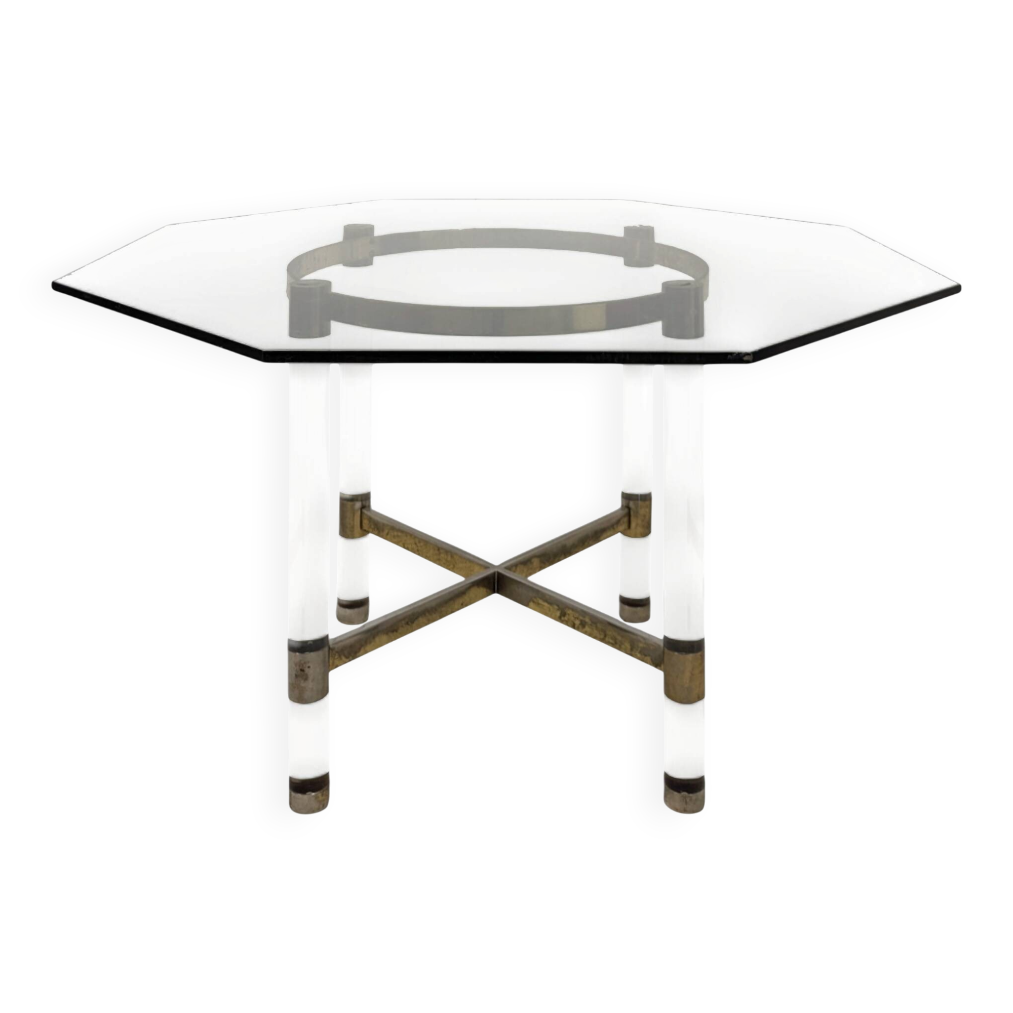 Brass and acrylic glass table by Sandro Petti for Metalarte, 1970