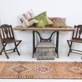 3x13 Orange Beige Vintage Runner Rug, 78x404Cm SK 6391