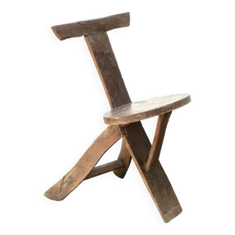 Regionalist wooden tripod chair