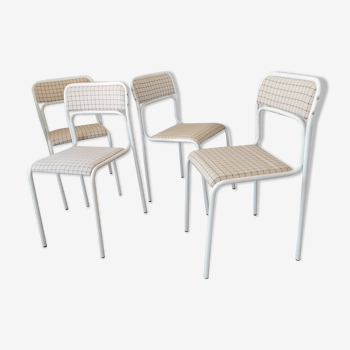 Set de 4 chaises en métal tubulaire des années 90