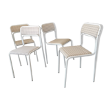 Set of 4 tubular metal chairs from the 90s