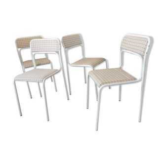 Set de 4 chaises en métal tubulaire des années 90