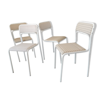 Set of 4 tubular metal chairs from the 90s
