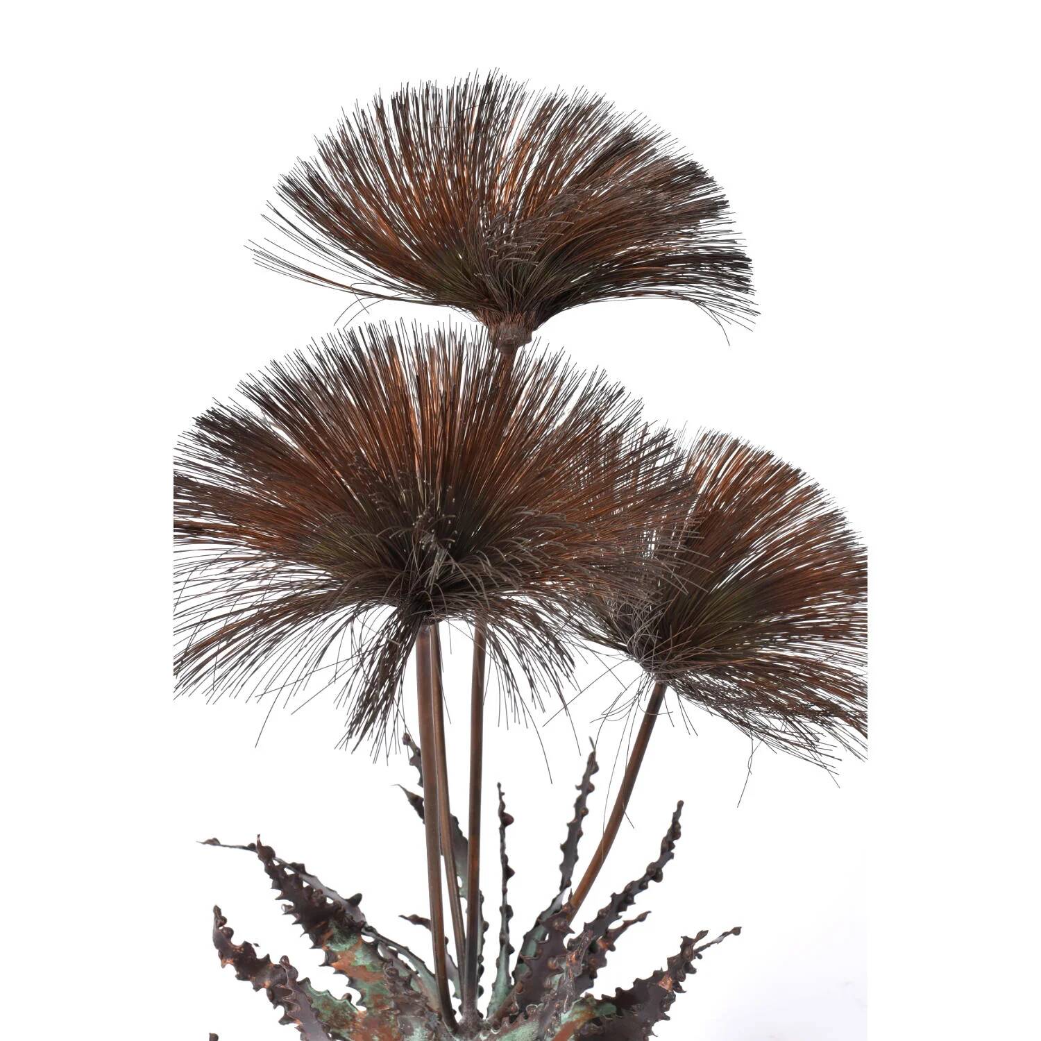 John Steck Desert Rose Metal and Stone Vintage Brutalist Sculpture